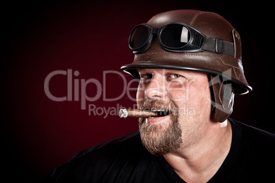 biker in a helmet