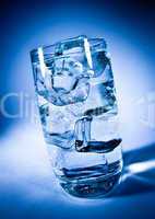 Glass of water with ice