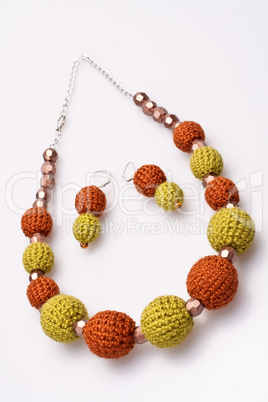 necklace of beads knitted