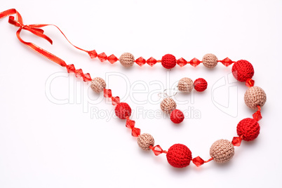 necklace of beads knitted