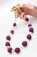 necklace of beads knitted