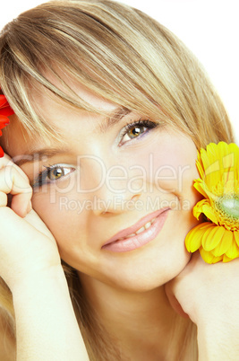 girl with flowers