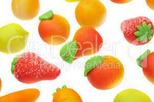 Sweets marzipan. In the form of fruit