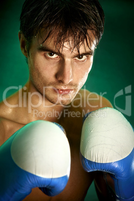 Boxing. Man in boxing gloves