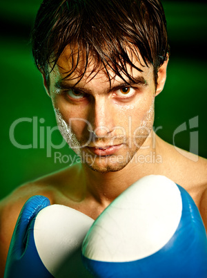 Boxing. Man in boxing gloves