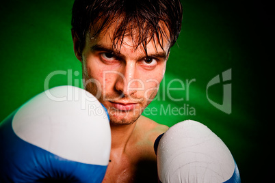 Boxing. Man in boxing gloves