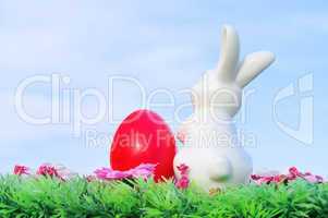 Osterhase auf Blumenwiese - easter bunny on flower meadow 02