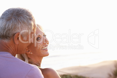 Romantic Senior Couple in love at sunset