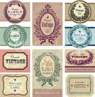 vintage labels set (vector)