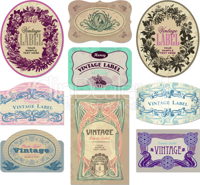 vintage labels set (vector)