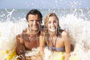 Young couple on beach holiday