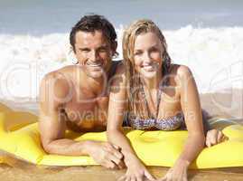 Young couple on beach holiday