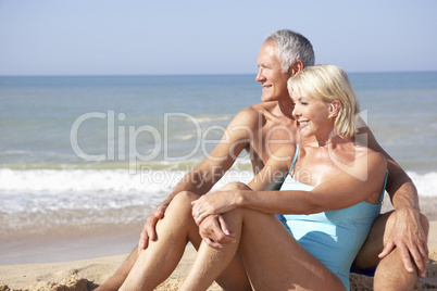 Senior couple on beach holiday