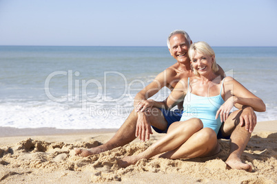 Senior couple on beach holiday