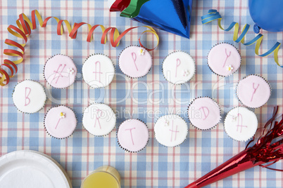 Cupcakes spell out happy birthday