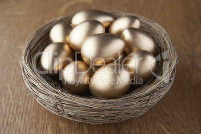 A basket of golden eggs