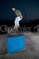 Skateboarder on a grind