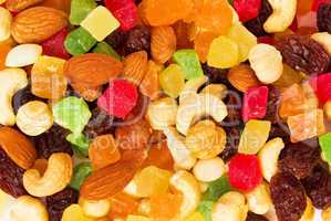 Dried tropical  fruits and nuts