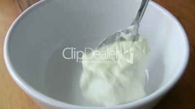 Homemade yogurt in a  bowl