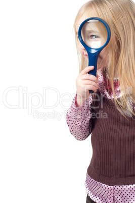 Portrait of little cute girl with long hair