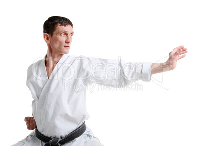 Karate. Man in a kimono
