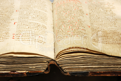 Turn old thick book, 1425 year