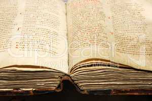 Turn old thick book, 1425 year