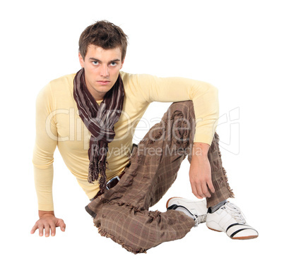 Fashion men pants, a shirt with the white background
