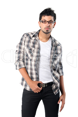 Fashion men pants, a shirt with the white background