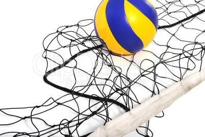 Volleyball ball and volleyball net
