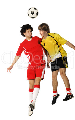 Boys with soccer ball, Footballers