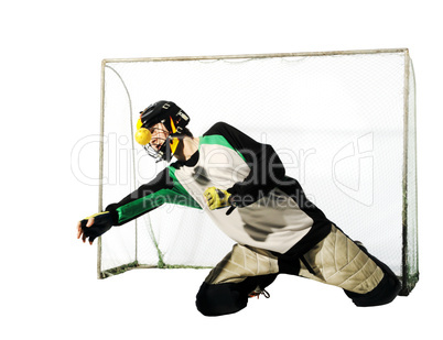 floorball player goalkeeper