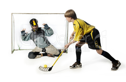 floorball player and goalkeeper