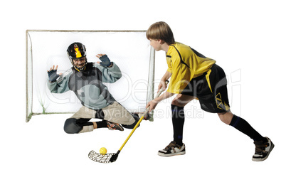 floorball player and goalkeeper