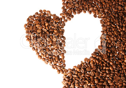 Heart from the coffee beans