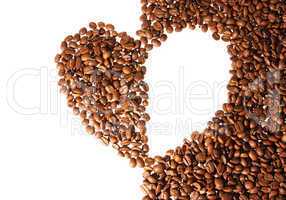 Heart from the coffee beans