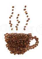 isolated coffee beans