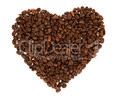 Heart from the coffee beans