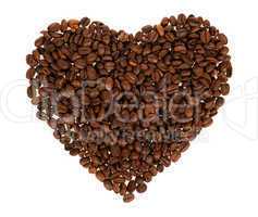 Heart from the coffee beans