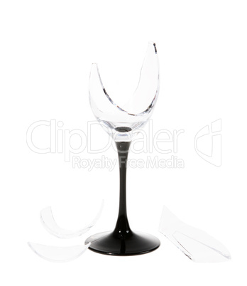 Broken glass on the white background