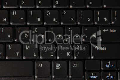 Black computer keyboard close up