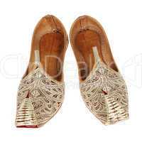 Traditional Arabic shoes over white