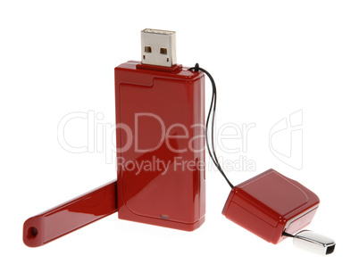 Red modem with USB cable
