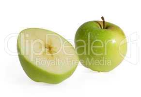 Slit green apple