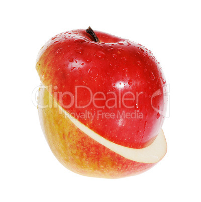 Slit red apple