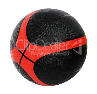 red and black basket-ball ball on the white background.
