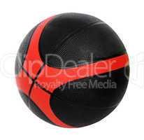 red and black basket-ball ball on the white background.