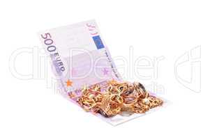 Gold ornaments and euro