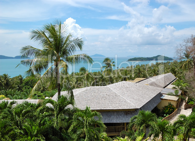 Green environment of modern luxury hotel, Phuket, Thailand