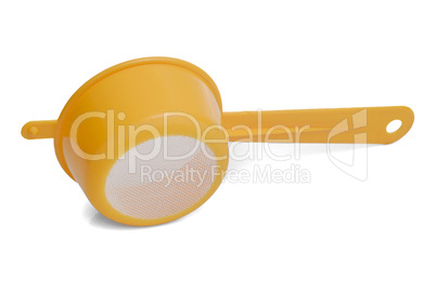Yellow plastic colander